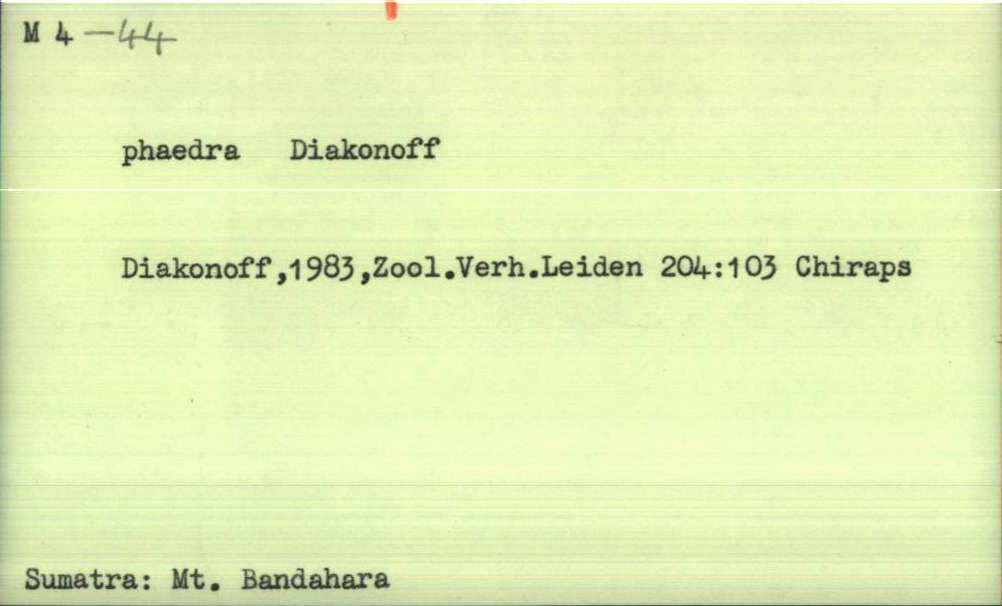 front of card